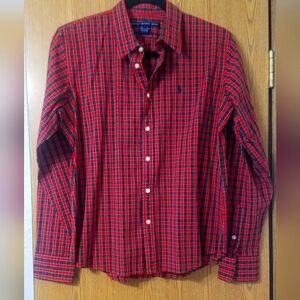 Ralph Lauren Sport Boys Red Plaid Shirt Size XL